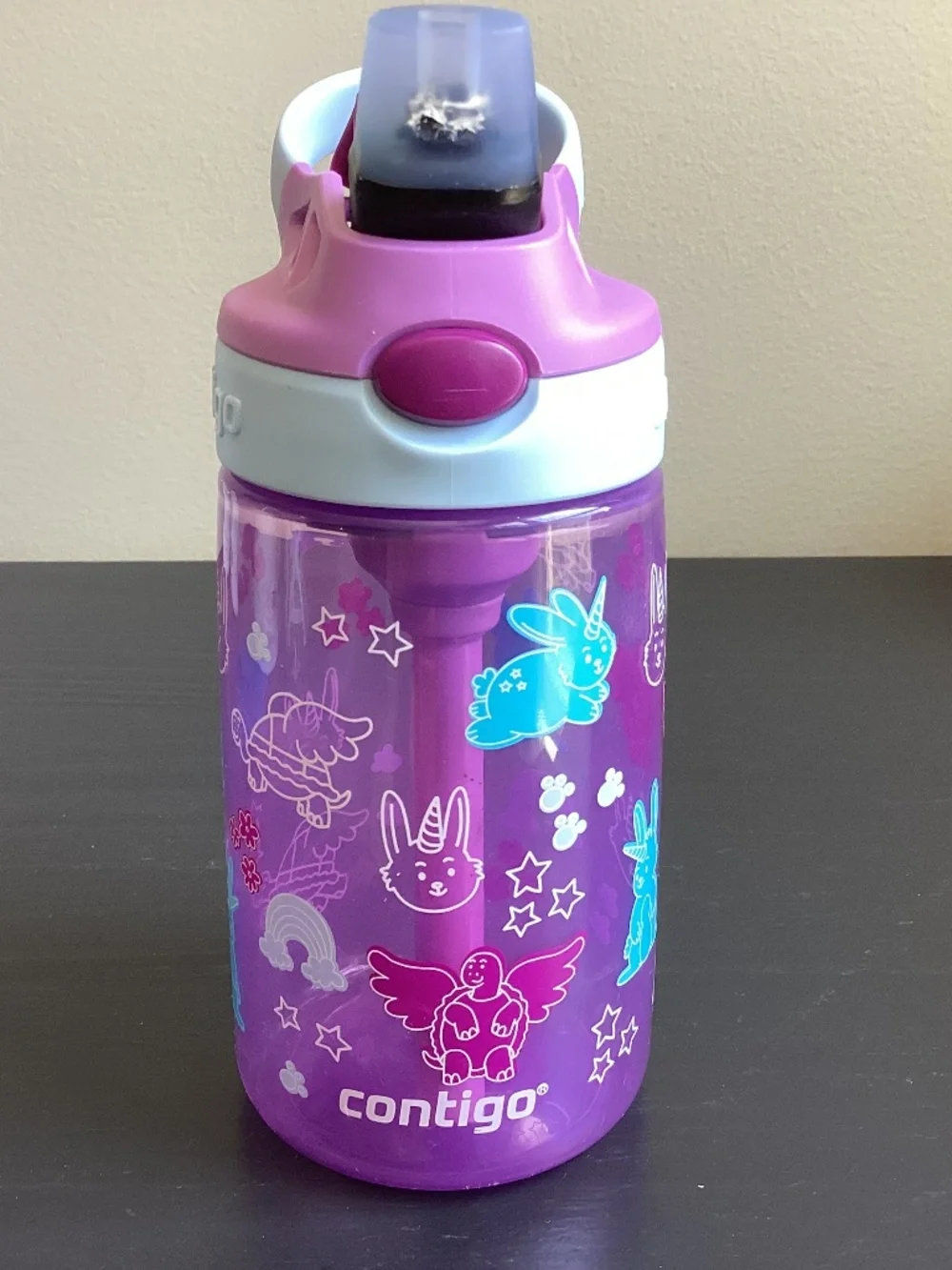 Contigo Kids Water Bottle with AutoSpout Clouds and Animals 14oz BPA Free